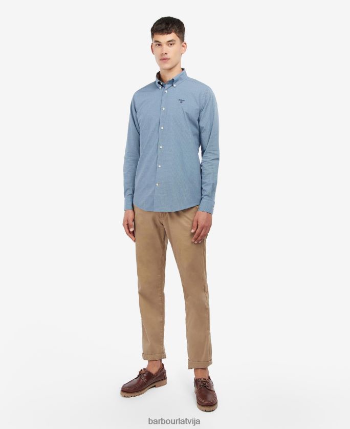 Barbour vīriešiem Lielbritānijas pielāgots krekls P8J88A497 apģērbs tintes zils