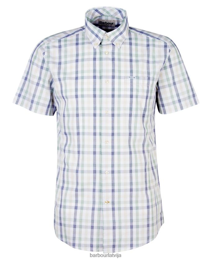 Barbour vīriešiem Longstone pielāgots krekls ar īsām piedurknēm P8J88A394 apģērbs sarkans