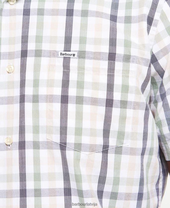 Barbour vīriešiem Longstone pielāgots krekls ar īsām piedurknēm P8J88A394 apģērbs sarkans