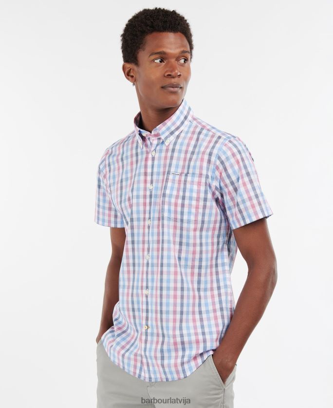 Barbour vīriešiem Longstone īsām piedurknēm pielāgota P8J88A412 apģērbs debesu zils