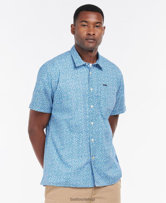 Barbour vīriešiem Melbury vasaras krekls ar īsām piedurknēm P8J88A326 apģērbs olīvu