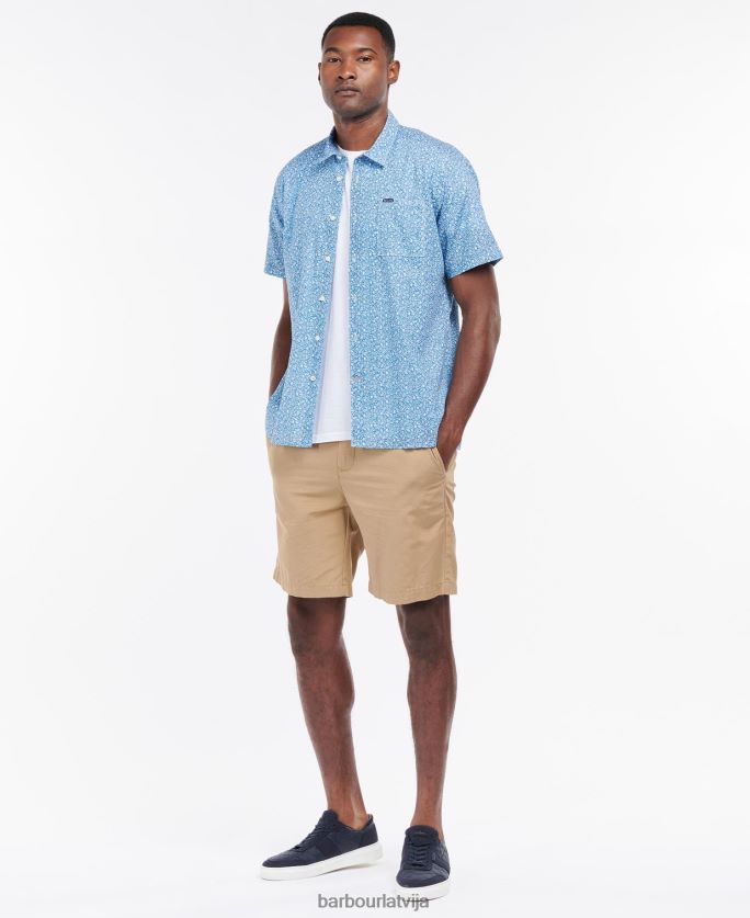 Barbour vīriešiem Melbury vasaras krekls ar īsām piedurknēm P8J88A326 apģērbs olīvu
