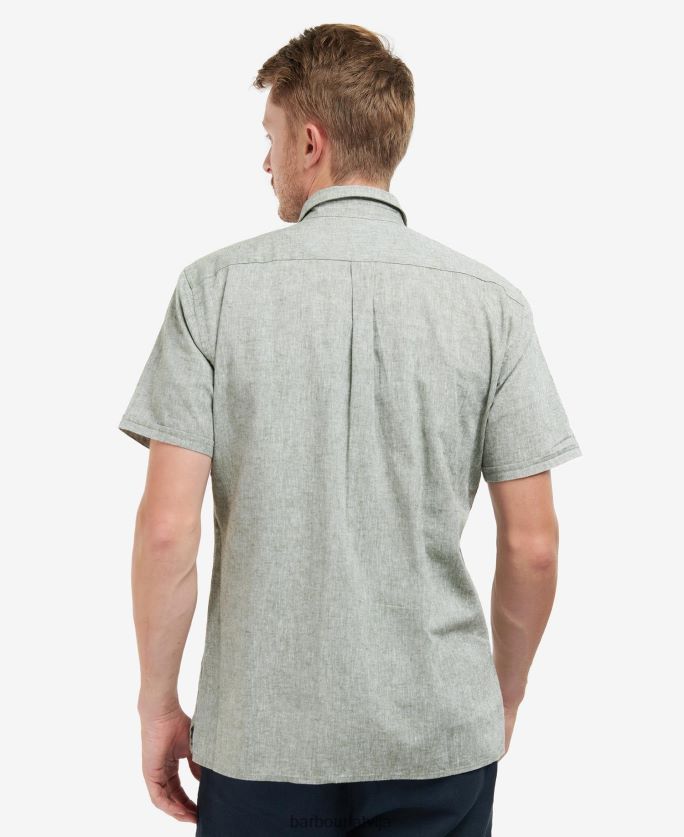 Barbour vīriešiem Nelson vasaras krekls ar īsām piedurknēm P8J88A291 apģērbs balinātas olīvas