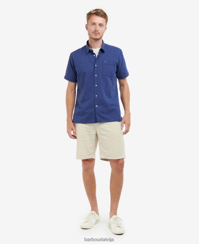 Barbour vīriešiem Nelson vasaras krekls ar īsām piedurknēm P8J88A295 apģērbs balinātas olīvas