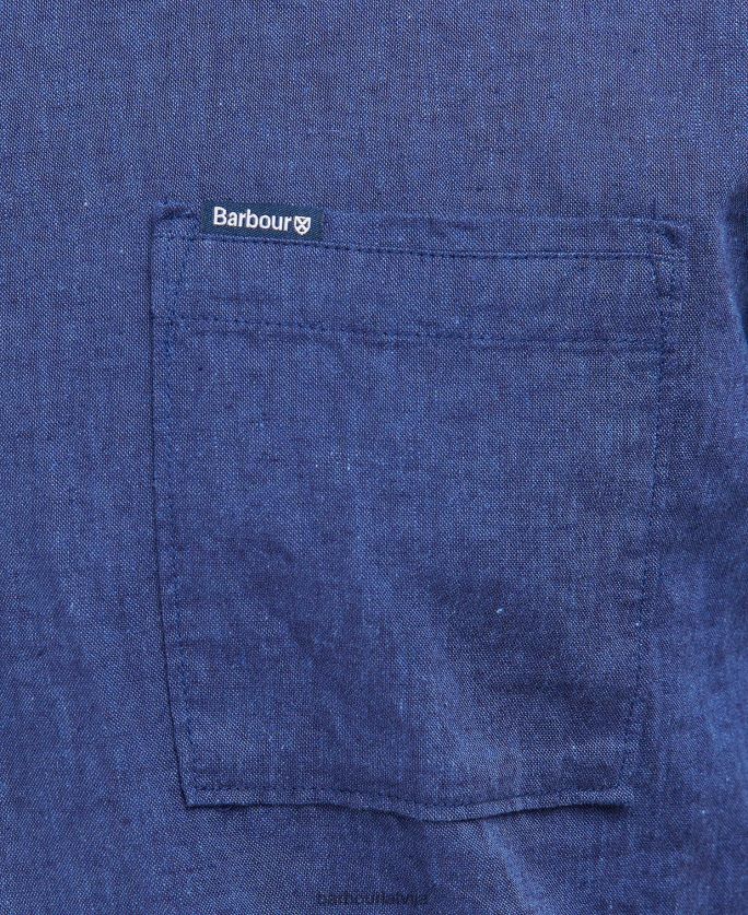 Barbour vīriešiem Nelson vasaras krekls ar īsām piedurknēm P8J88A295 apģērbs balinātas olīvas