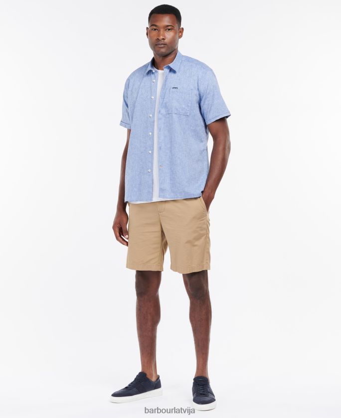 Barbour vīriešiem Nelson vasaras krekls ar īsām piedurknēm P8J88A308 apģērbs balts