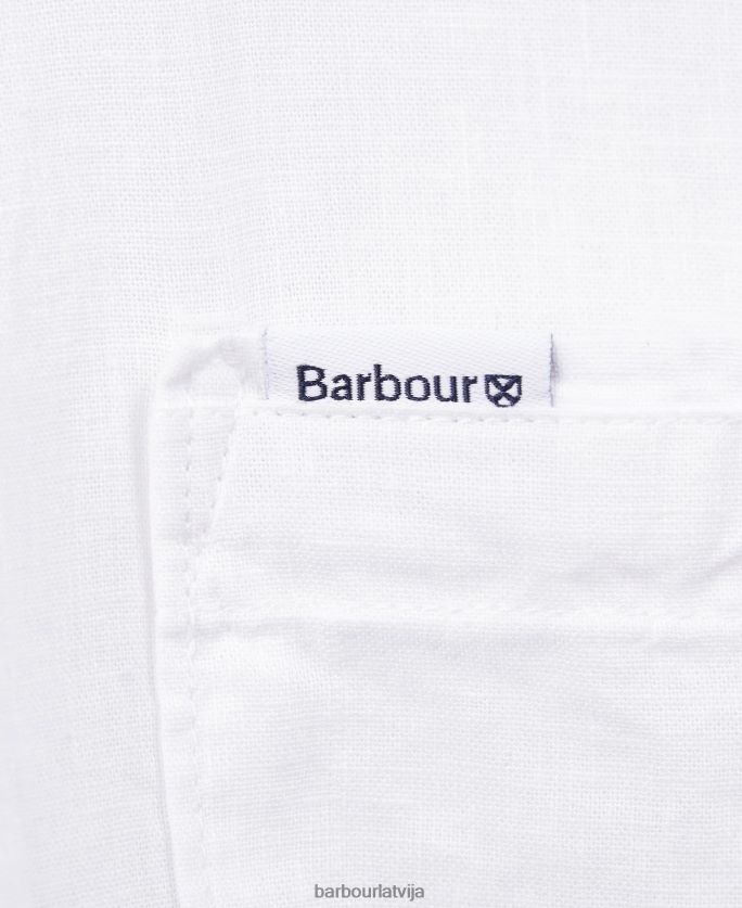 Barbour vīriešiem Nelson vasaras krekls ar īsām piedurknēm P8J88A325 apģērbs balts