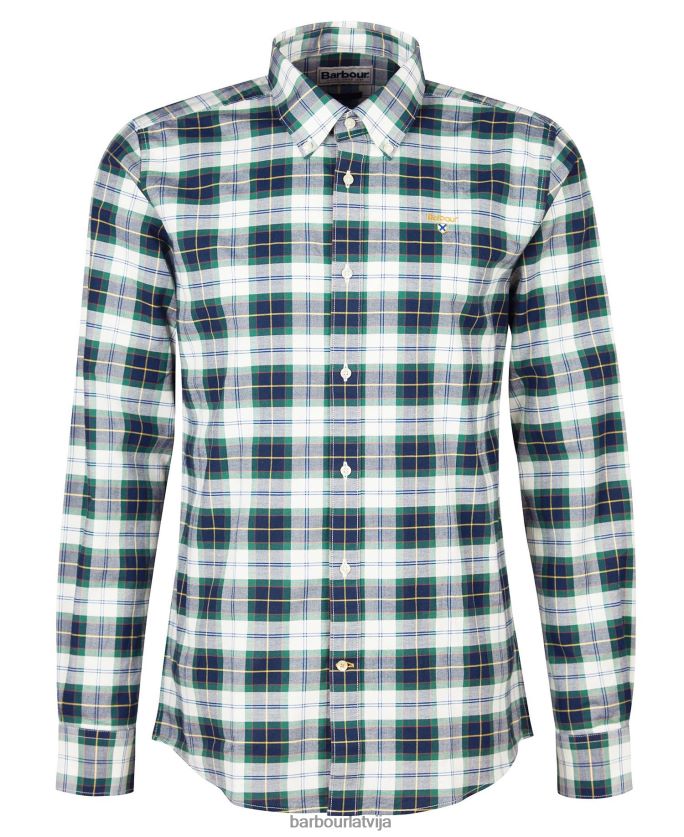 Barbour vīriešiem Oxbridge pielāgots krekls P8J88A447 apģērbs efejas tartāns