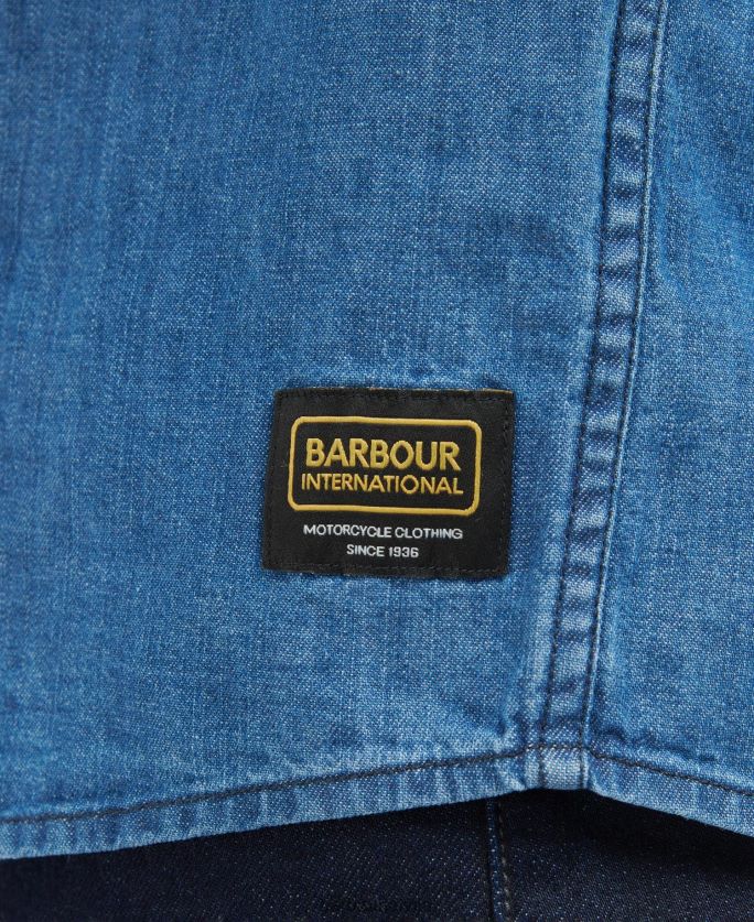 Barbour vīriešiem Reinoldsa džinsa krekls P8J88A518 apģērbs džinsa audums