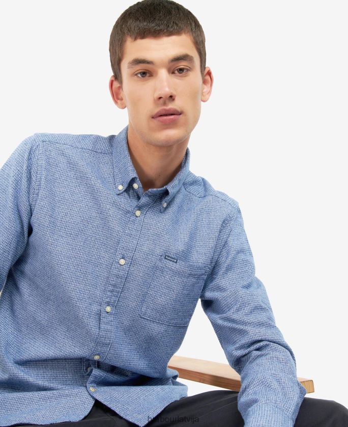 Barbour vīriešiem Robfell pielāgots krekls P8J88A519 apģērbs Chambray