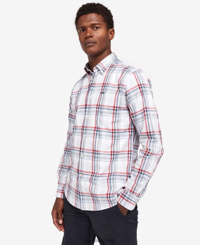 Barbour vīriešiem Sunhill pielāgots krekls P8J88A418 apģērbs klasisks sarkans