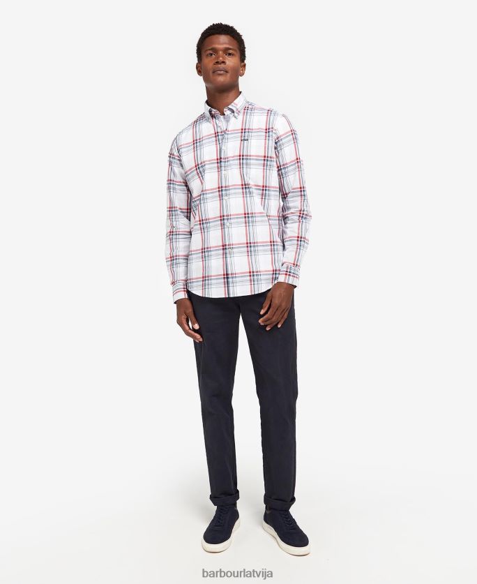 Barbour vīriešiem Sunhill pielāgots krekls P8J88A418 apģērbs klasisks sarkans