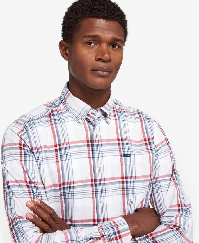 Barbour vīriešiem Sunhill pielāgots krekls P8J88A418 apģērbs klasisks sarkans