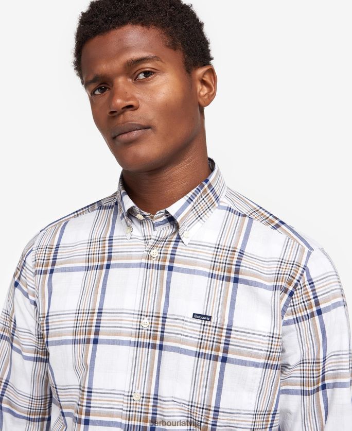 Barbour vīriešiem Sunhill pielāgots krekls P8J88A500 apģērbs klasisks sarkans