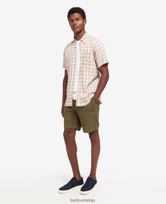 Barbour vīriešiem Wrayside pielāgots krekls P8J88A436 apģērbs olīvu