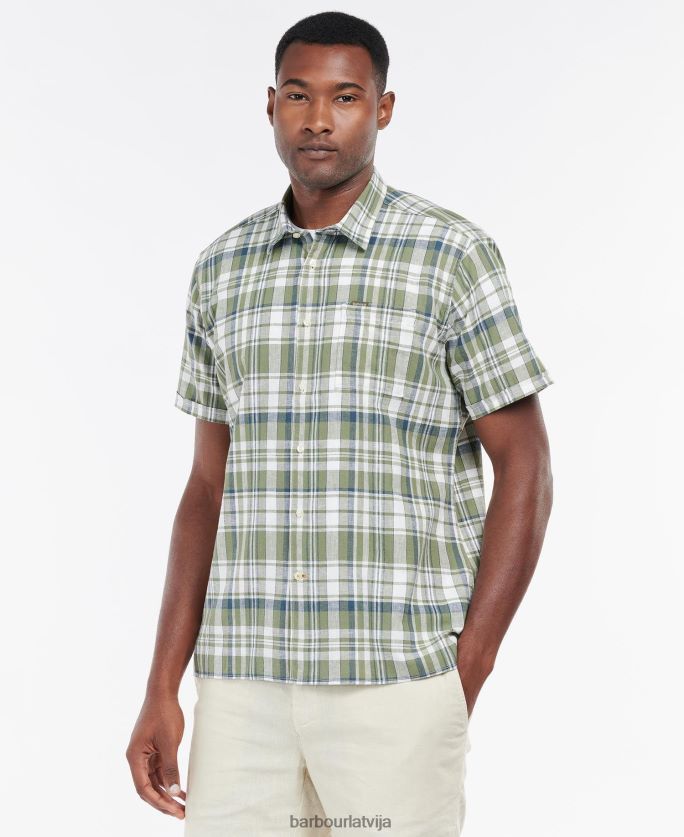 Barbour vīriešiem bodmin vasaras krekls ar īsām piedurknēm P8J88A396 apģērbs olīvu