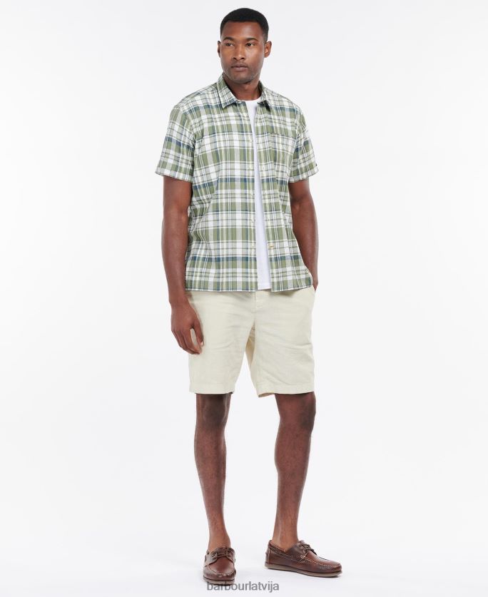 Barbour vīriešiem bodmin vasaras krekls ar īsām piedurknēm P8J88A396 apģērbs olīvu
