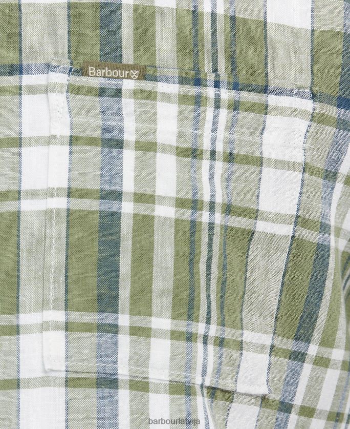 Barbour vīriešiem bodmin vasaras krekls ar īsām piedurknēm P8J88A396 apģērbs olīvu