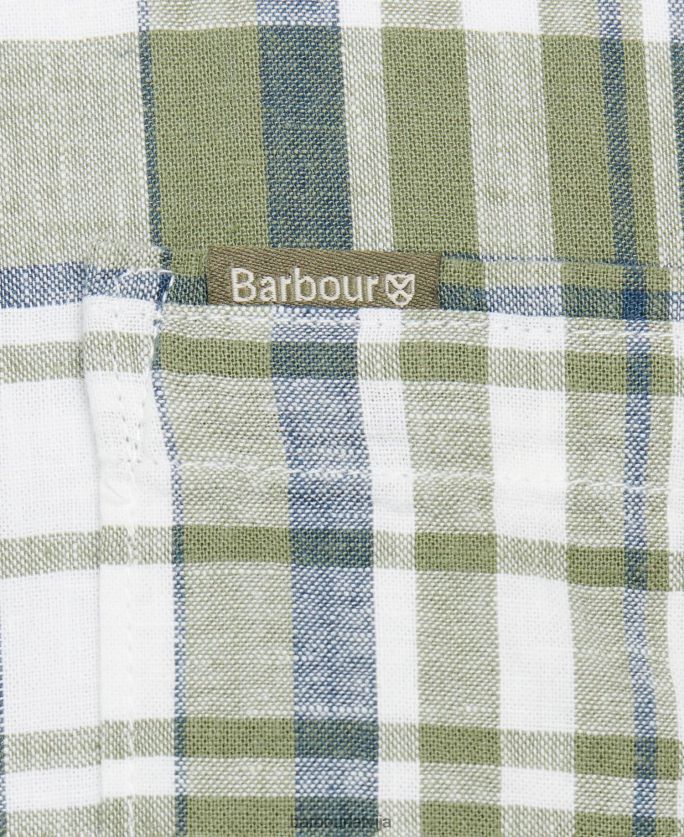 Barbour vīriešiem bodmin vasaras krekls ar īsām piedurknēm P8J88A396 apģērbs olīvu