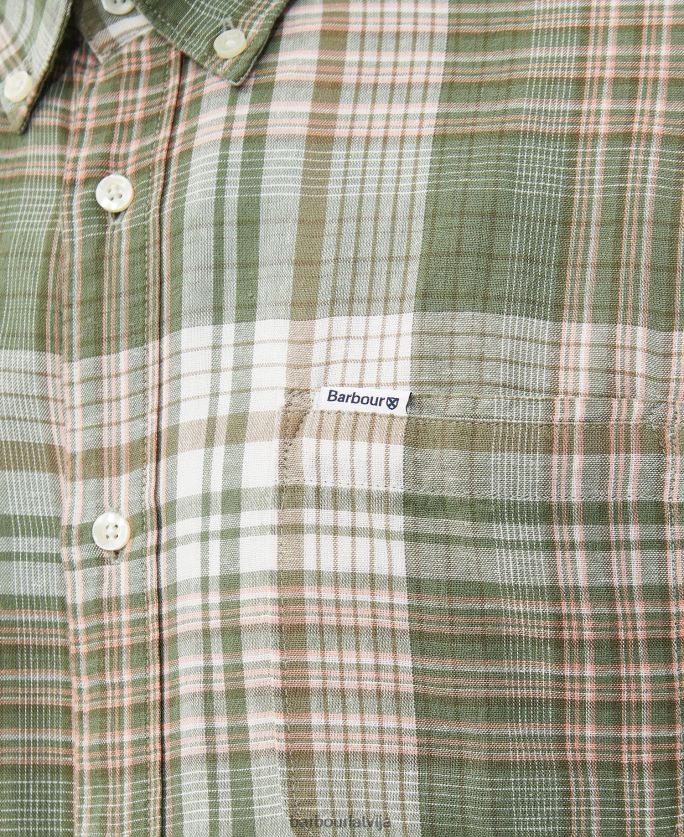 Barbour vīriešiem ellerburn pielāgots krekls P8J88A404 apģērbs klasisks balts