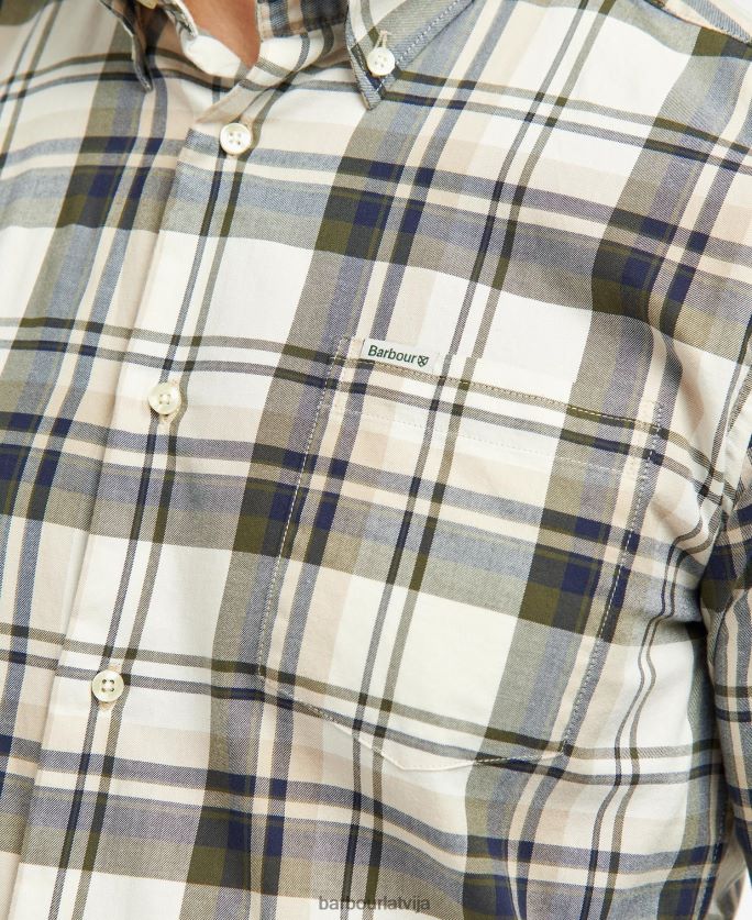 Barbour vīriešiem falstone pielāgots rūtains krekls P8J88A390 apģērbs akmens