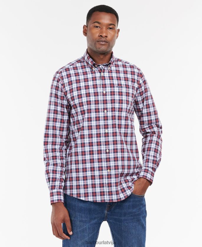 Barbour vīriešiem foxlow pielāgots krekls P8J88A420 apģērbs čili sarkans