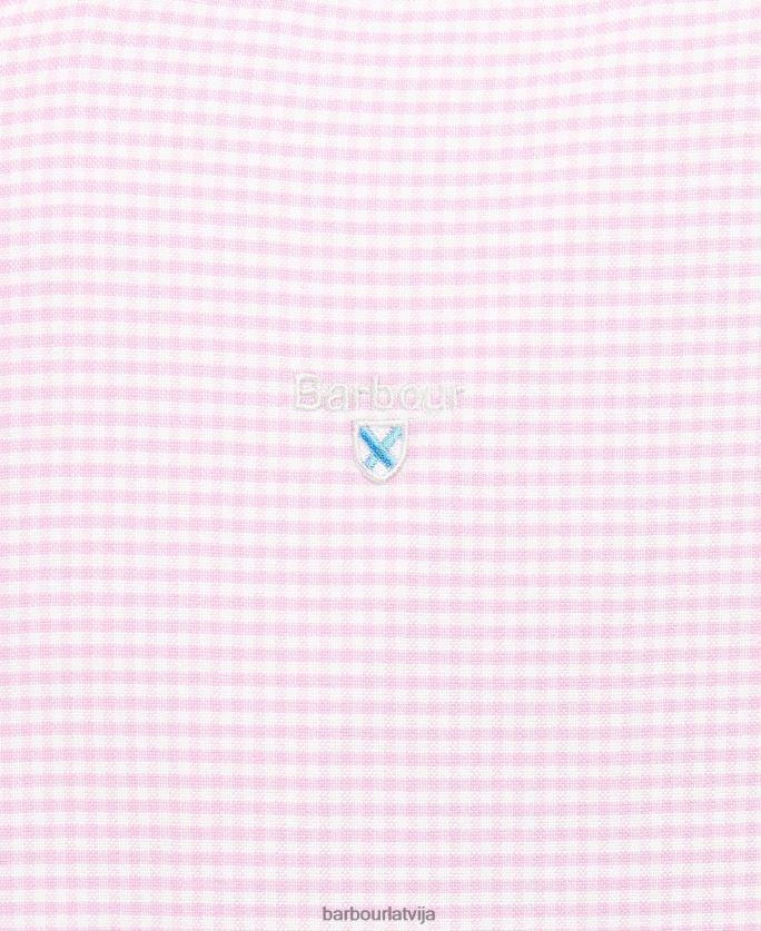 Barbour vīriešiem gingham oxford pielāgots krekls P8J88A405 apģērbs klasisks rozā