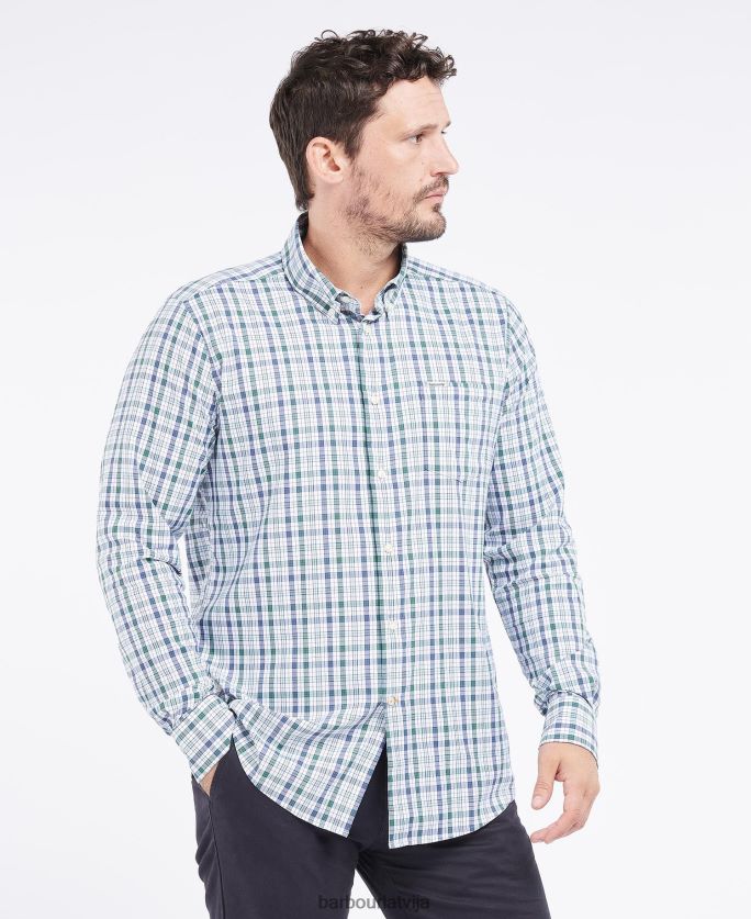 Barbour vīriešiem hallhilas priekšnesuma krekls P8J88A391 apģērbs sarkans