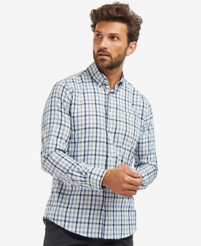 Barbour vīriešiem hallhilas rūtains krekls P8J88A378 apģērbs zaļš