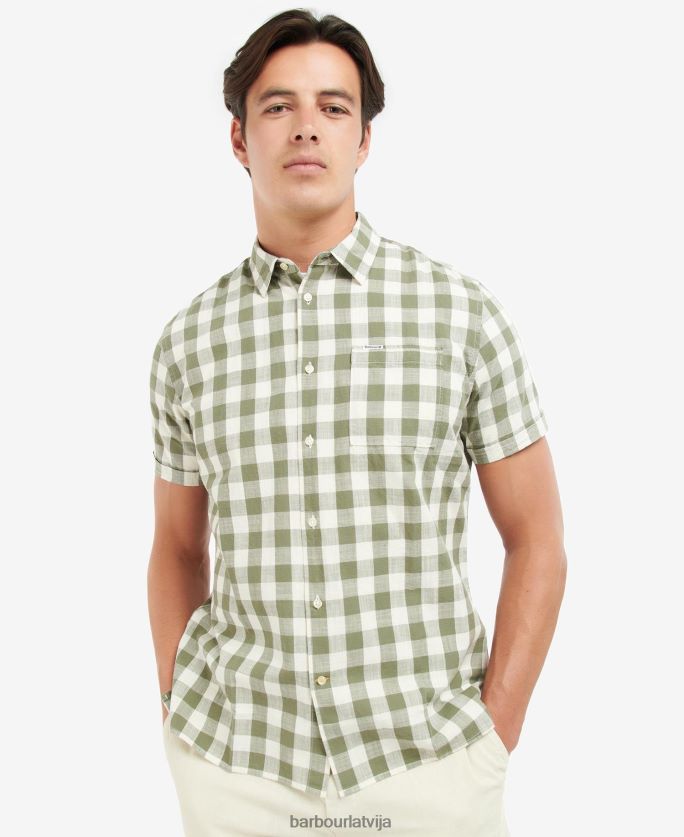 Barbour vīriešiem hilson pielāgots krekls P8J88A514 apģērbs olīvu