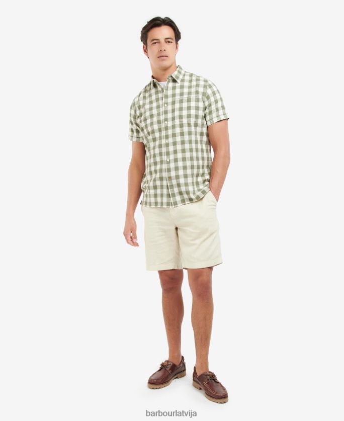 Barbour vīriešiem hilson pielāgots krekls P8J88A514 apģērbs olīvu