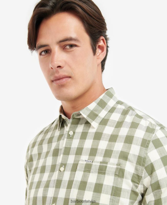 Barbour vīriešiem hilson pielāgots krekls P8J88A514 apģērbs olīvu