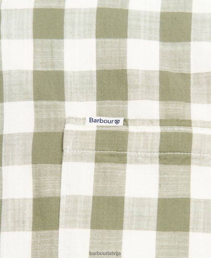 Barbour vīriešiem hilson pielāgots krekls P8J88A514 apģērbs olīvu