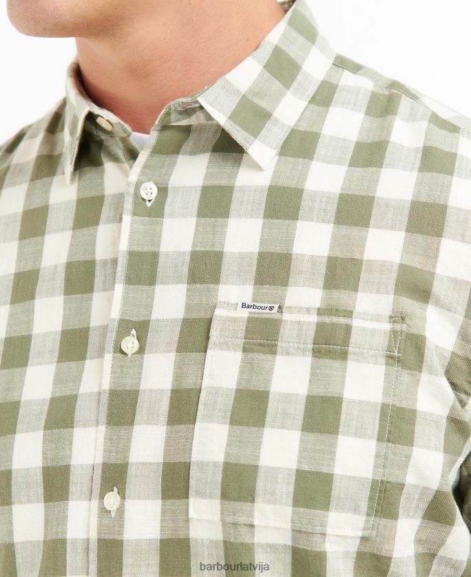 Barbour vīriešiem hilson pielāgots krekls P8J88A514 apģērbs olīvu