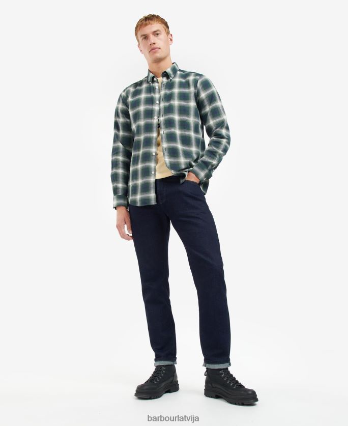 Barbour vīriešiem kershaw krekls P8J88A452 apģērbs sacīkšu zaļš