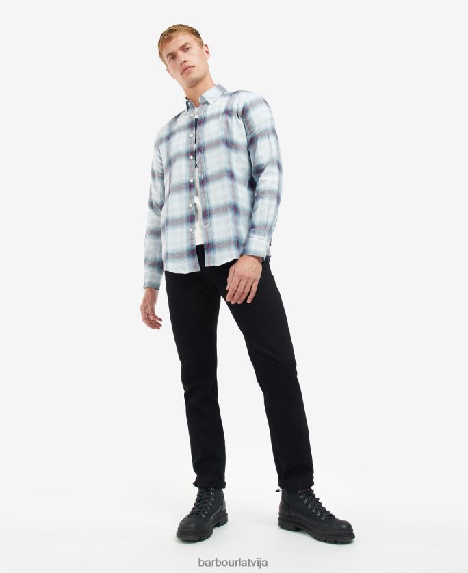 Barbour vīriešiem kickstart krekls P8J88A509 apģērbs bālas debesis