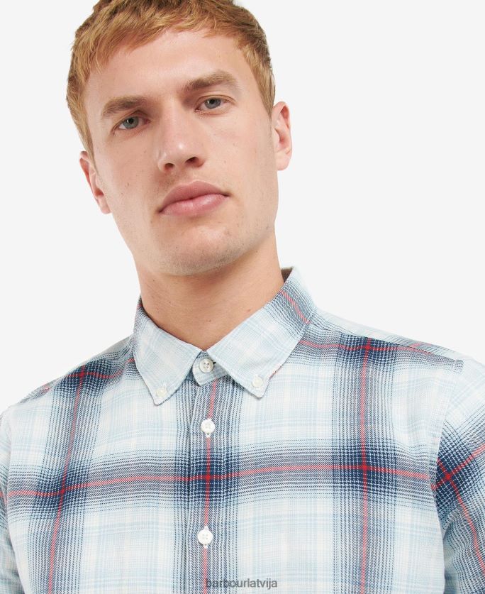 Barbour vīriešiem kickstart krekls P8J88A509 apģērbs bālas debesis