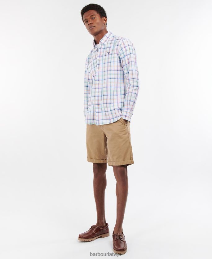 Barbour vīriešiem krantoka krekls P8J88A312 apģērbs balts