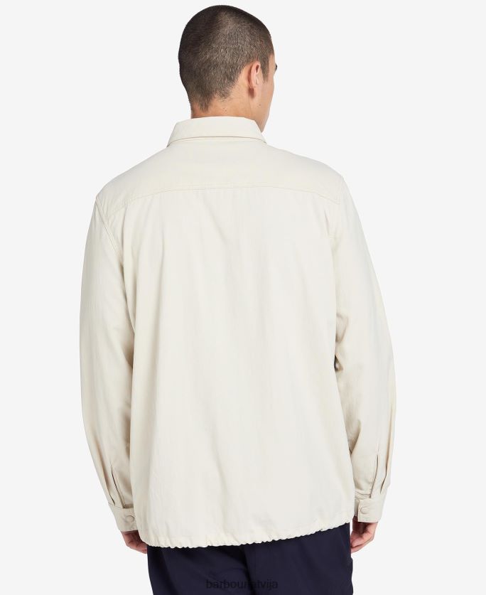 Barbour vīriešiem leo virskrekls P8J88A468 apģērbs balts akmens
