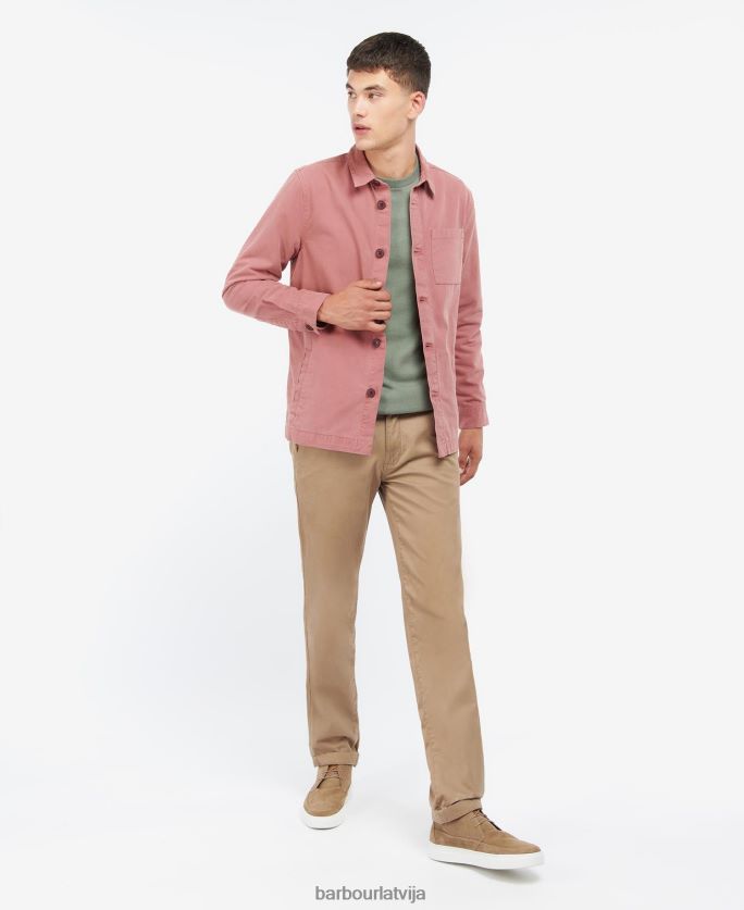 Barbour vīriešiem mazgāts kokvilnas virskrekls P8J88A300 apģērbs balinātas olīvas