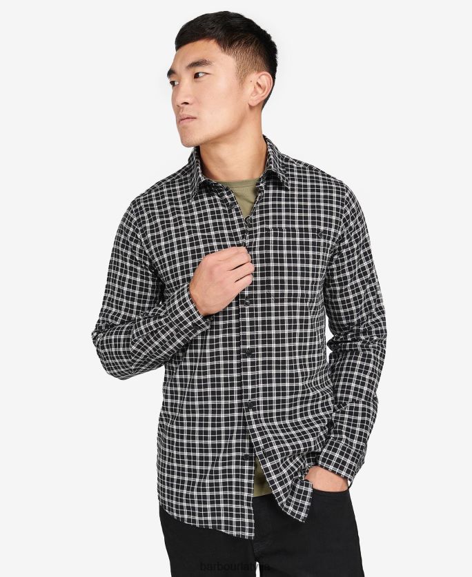 Barbour vīriešiem mccloud rūtains krekls P8J88A451 apģērbs melns/čuksti balts