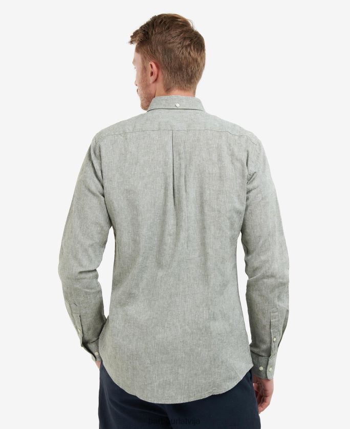 Barbour vīriešiem nelsonam pielāgots krekls P8J88A299 apģērbs balinātas olīvas