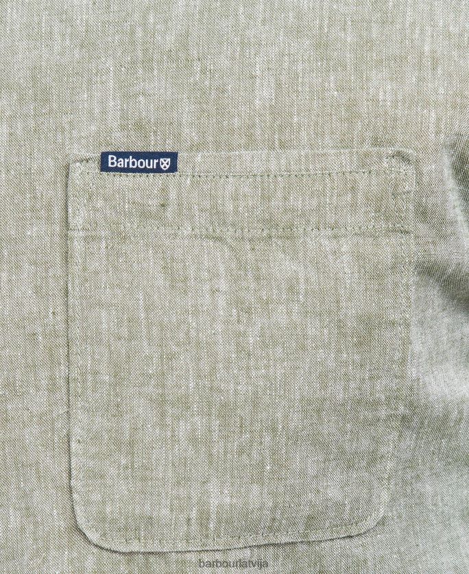 Barbour vīriešiem nelsonam pielāgots krekls P8J88A299 apģērbs balinātas olīvas
