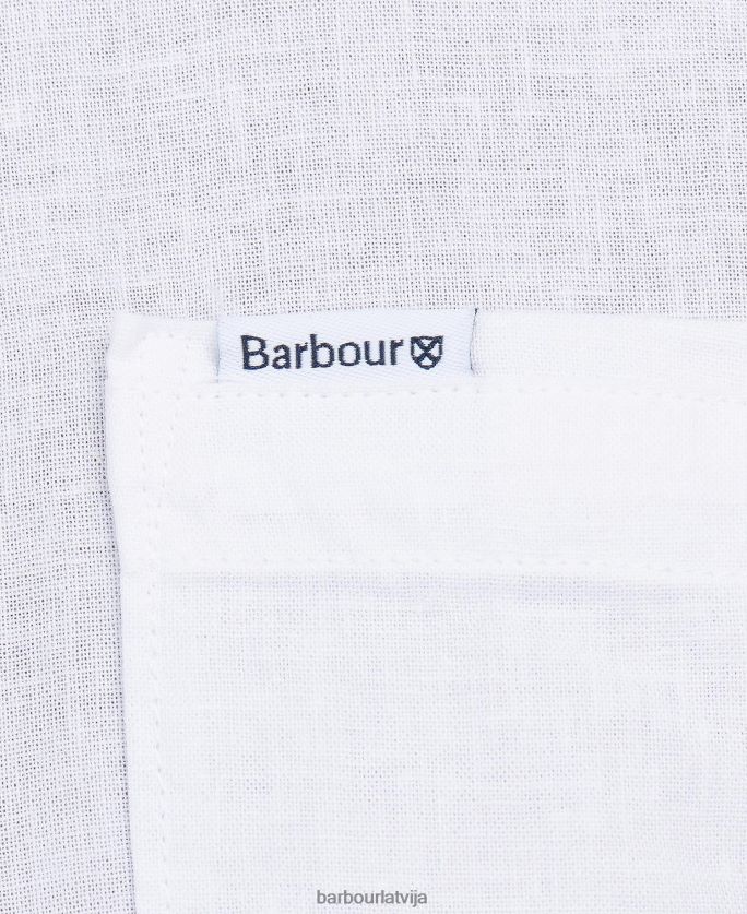 Barbour vīriešiem nelsonam pielāgots krekls P8J88A327 apģērbs balts