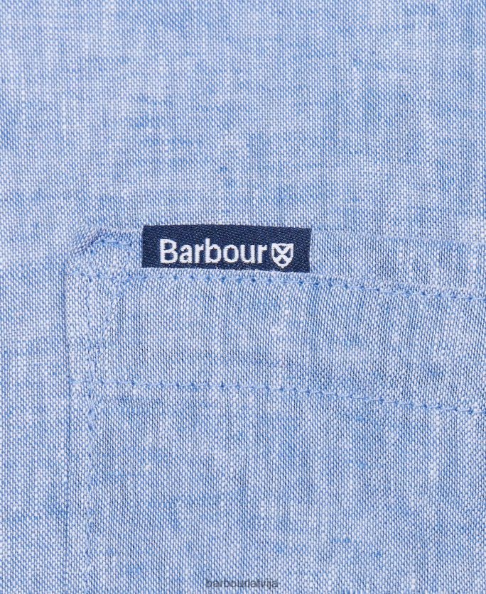 Barbour vīriešiem nelsonam pielāgots krekls P8J88A360 apģērbs balts