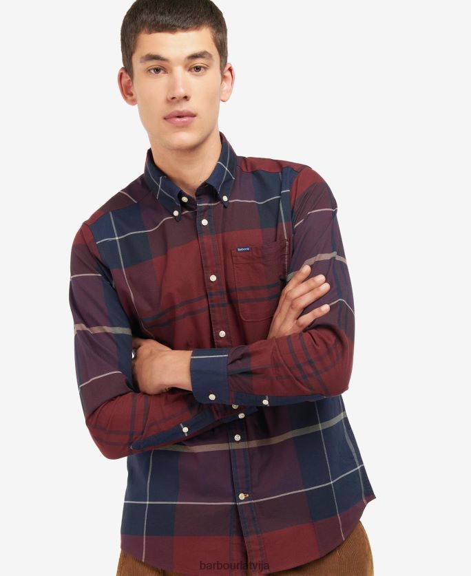 Barbour vīriešiem pieskaņots krekls P8J88A415 apģērbs kordovas tartāns