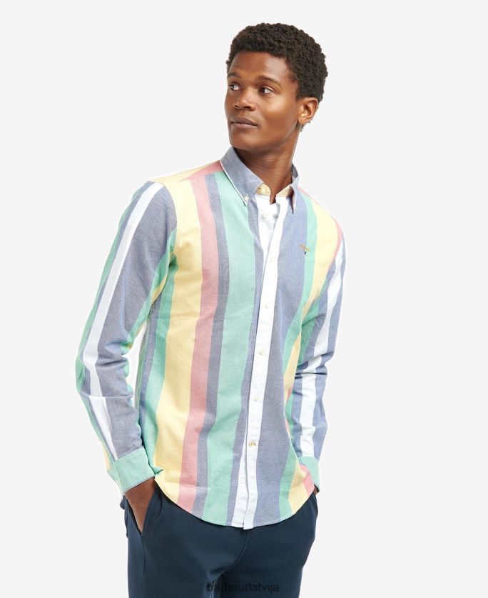 Barbour vīriešiem pilnībā svītrains krekls P8J88A494 apģērbs Chambray