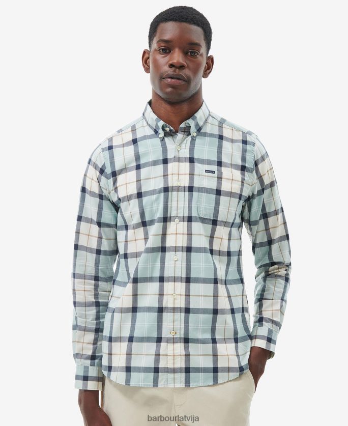 Barbour vīriešiem rawley pielāgots krekls P8J88A323 apģērbs zilā krīta tartāns