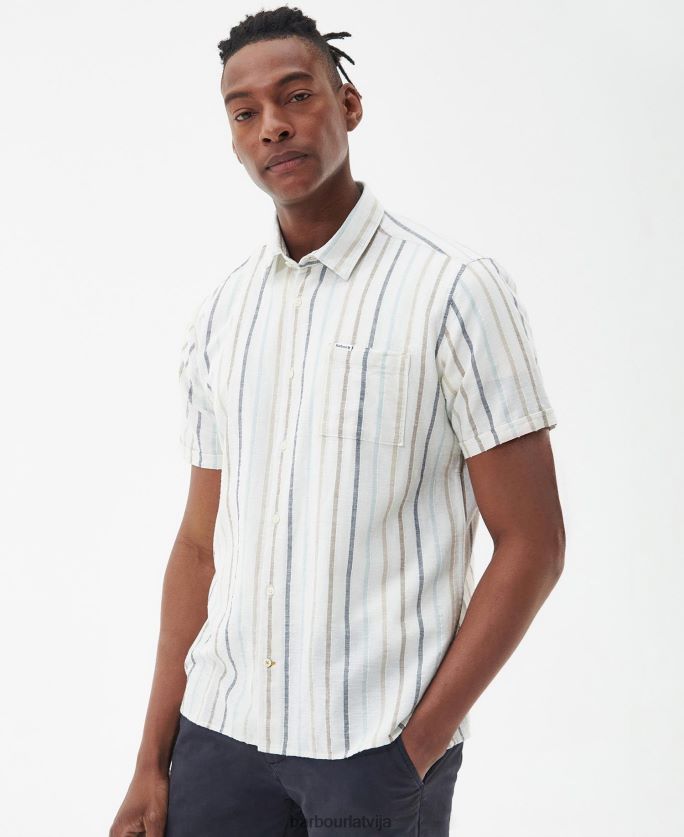 Barbour vīriešiem roker vasaras krekls P8J88A292 apģērbs ekru