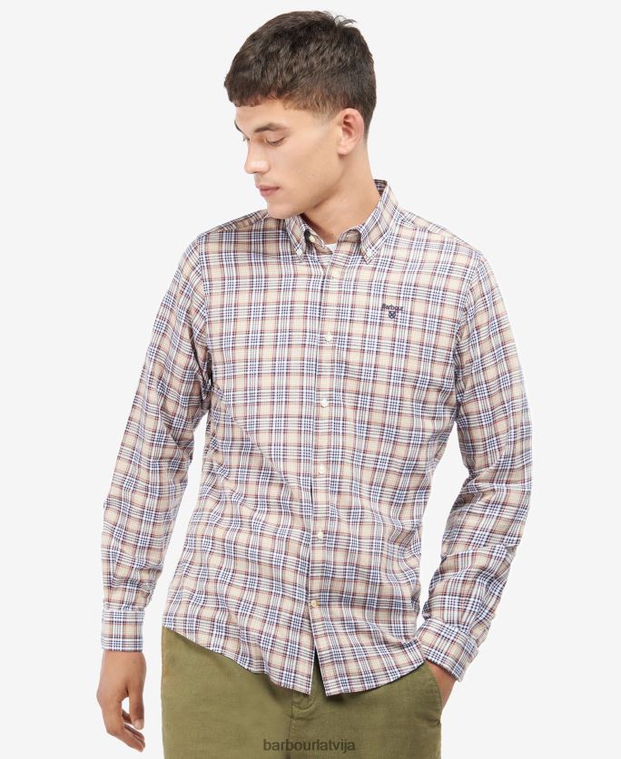 Barbour vīriešiem spillman pielāgots krekls P8J88A450 apģērbs akmens